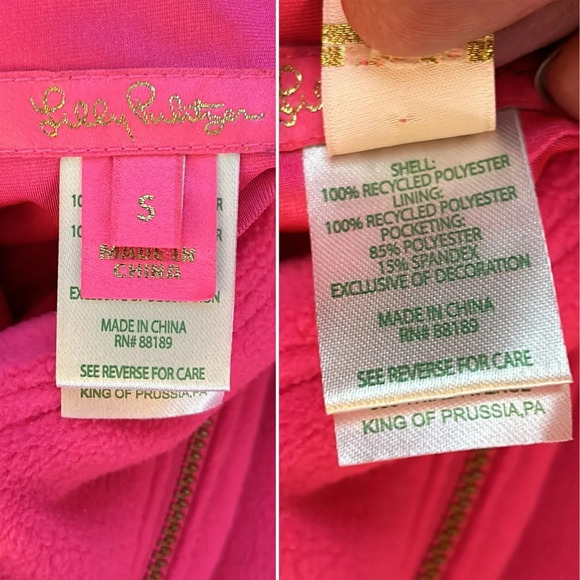 Lilly Pulitzer Brooklee Reversible Vest Pink and Blue fleece size small - Picture 15 of 16